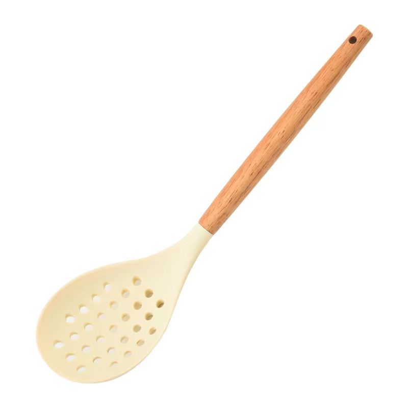 Wooden handle silicone spatula 4-piece set non-stick pan special food grade kitchenware set spatula spoon cooking spoon household spoon