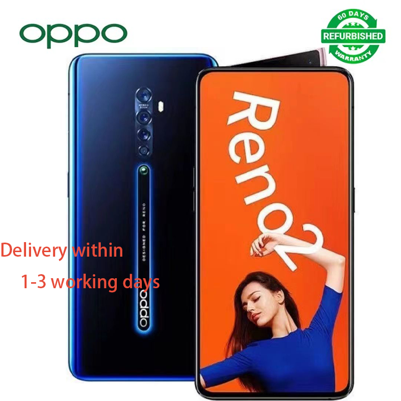 Refurbished Oppo Reno 2 Smartphone 8GB+128GB 6.5 Inch 2G/3G/4G LTE Dual SIM 4000MAH 48MP+16MP Ultra HD Camera No Fingerprint