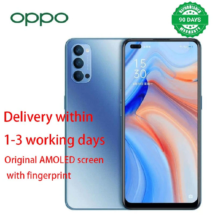 Refurbished OPPO Reno 4 5G 8GB+128GB 6.4 inches 48MP+32MP 4020mAh Face ID Dual SIM (Nano SIM) Qualcomm Snapdragon 765G