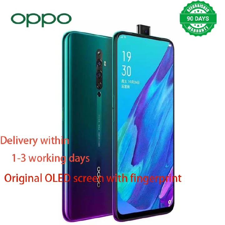 Refurbished OPPO Reno 2z 128GB+8GB 6.5 inch 48MP+16MP Camera Face Unlock Dual SIM Smart Phones