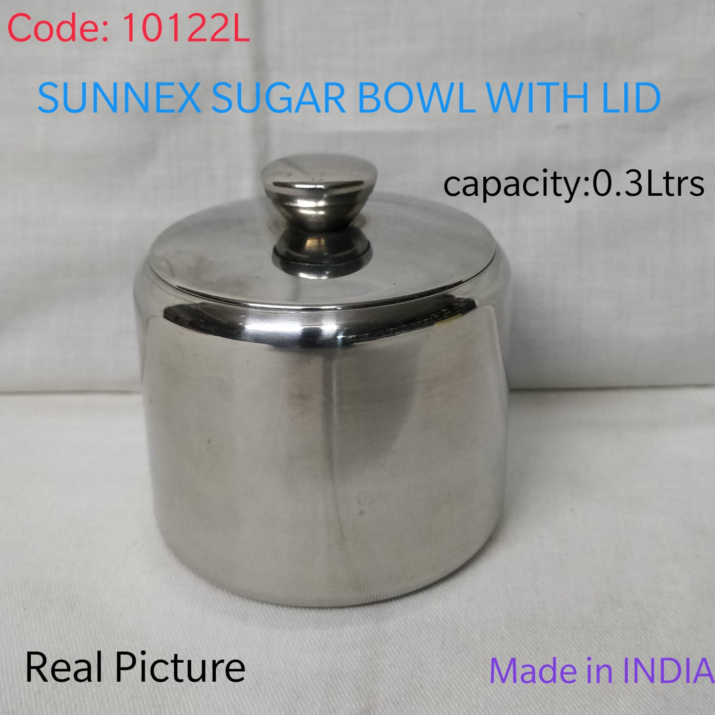 Sunnes high quality stainless steel kitchen sugar bowl  with lid...Rust free,...Mirror like finish,...unique and shiny