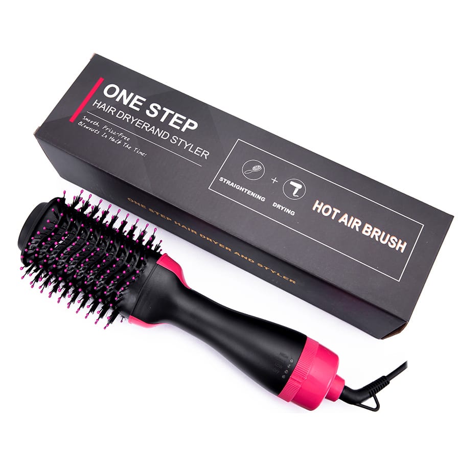 3-1 Electric home hot-air hair dryer comb/brush...Features...Blow dryer,hair curling iron rotating brush...Hair styling,...240volts,1000watts....Heating element is ceramic