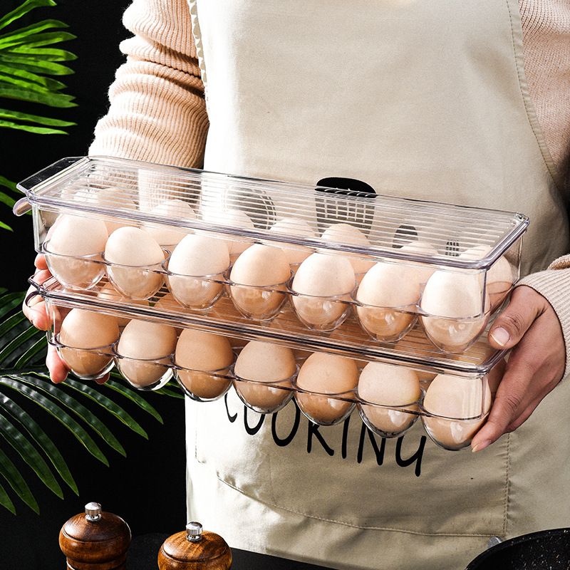 High quality Acrylic 14 Grid kitchen eggs tray/organizer with the size of 37x11x7.5cm