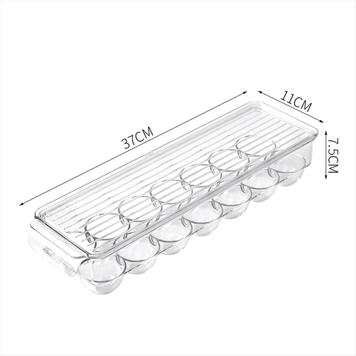 High quality Acrylic 14 Grid kitchen eggs tray/organizer with the size of 37x11x7.5cm