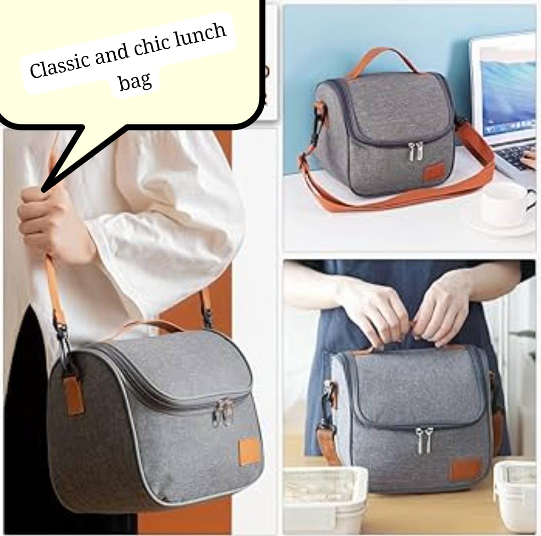 Large capacity classic and chic insulated kitchen portable lunch bag with thick aluminum foil....Durable oxford cloth,with adjustable shoulder straps