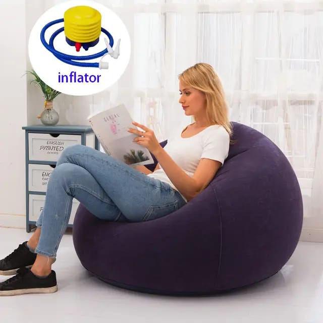 Large Lazy infratable hOME/bALCONY sOFA SEAT/Ifratable bean bag with free manual pump...size 110cmx110cmx85cm