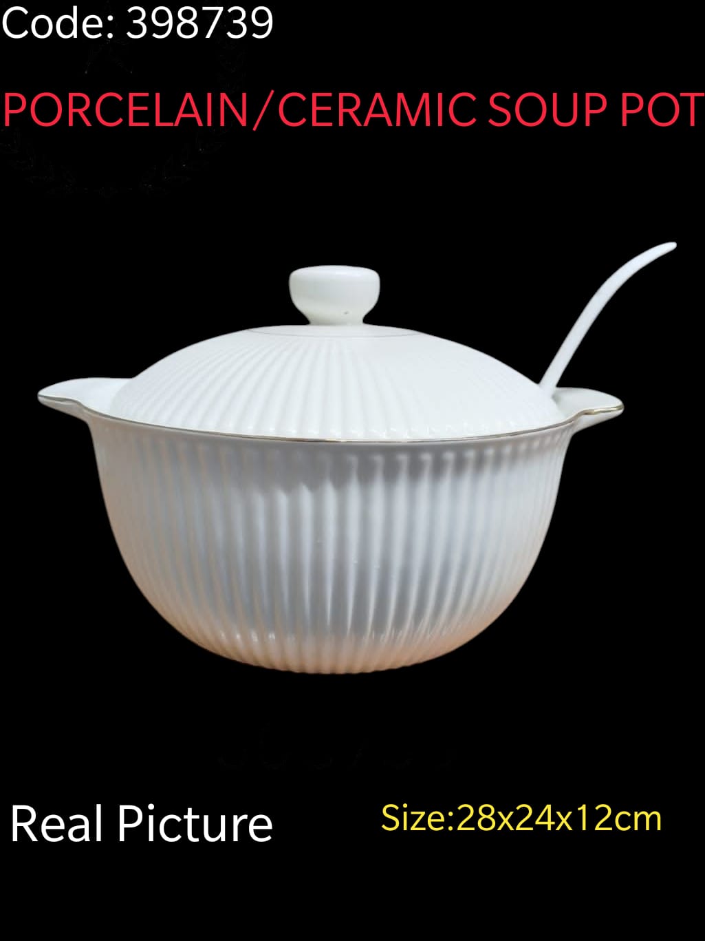 High quality Porcelain/Ceramic kitchen Soup Pot
 Easy to clean 
 High Temperature 
Can be used to cook porridge,soup in the microwave oven.
 Ideal for Home use, Birthday, wedding and Holiday Gifts