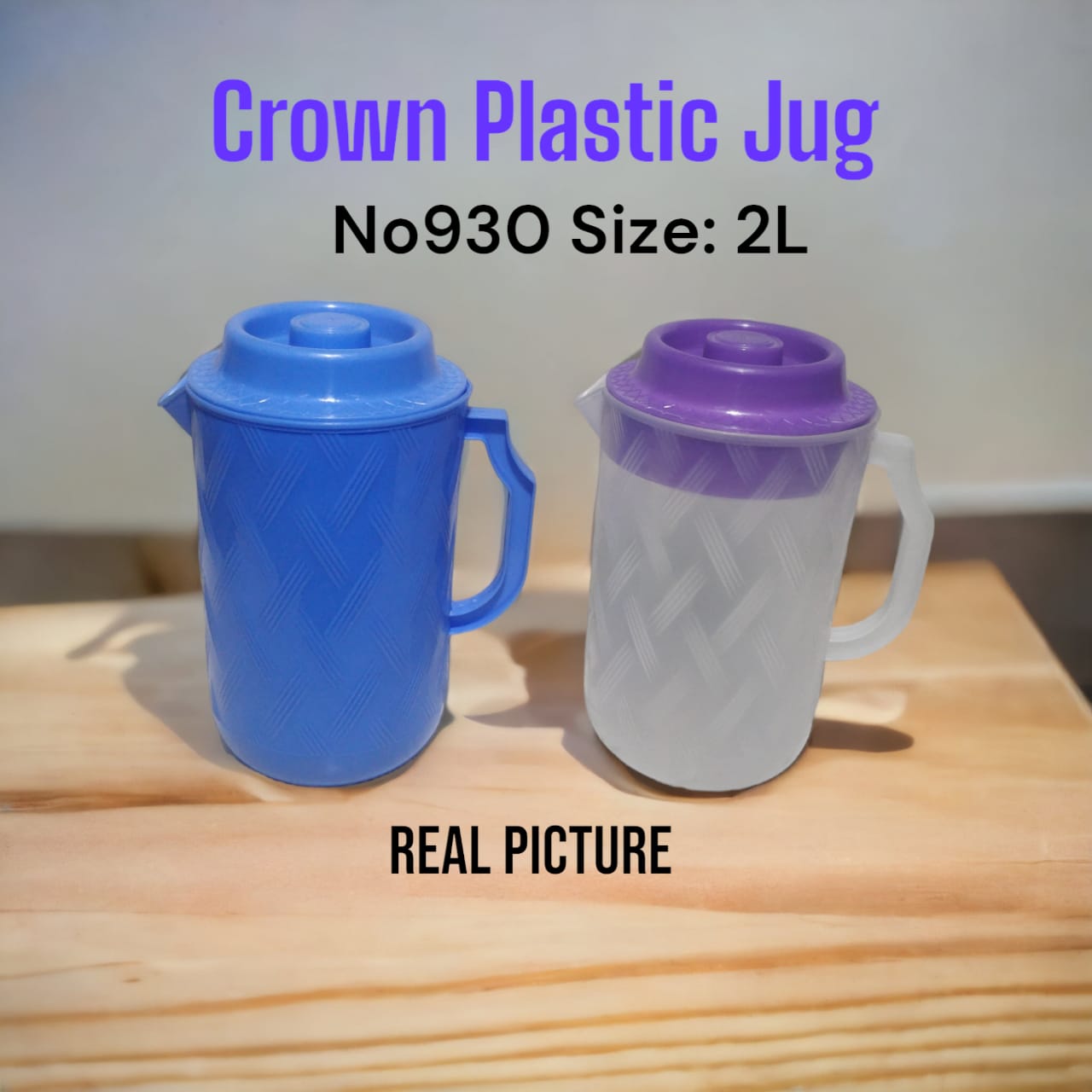 2pcs heavy plastic kitchen crown jug with capacity of 2 litres...ideal use in Homes,Hotels and Schools