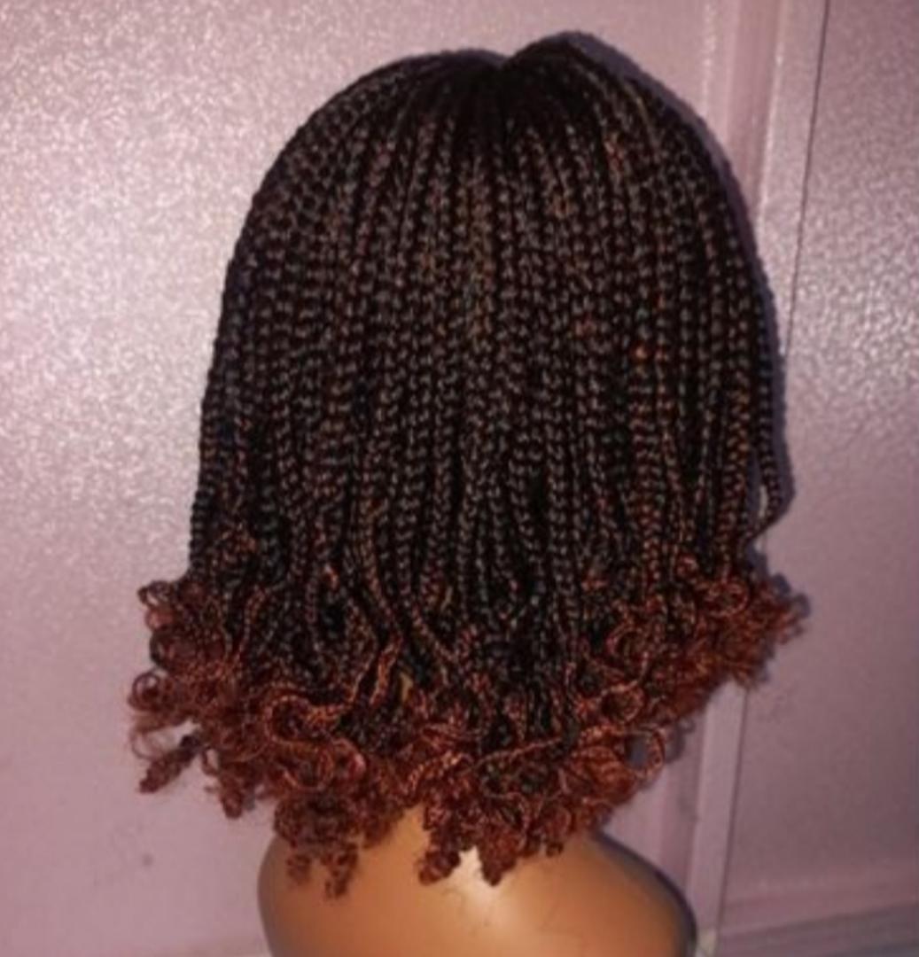 Short curled braided wig