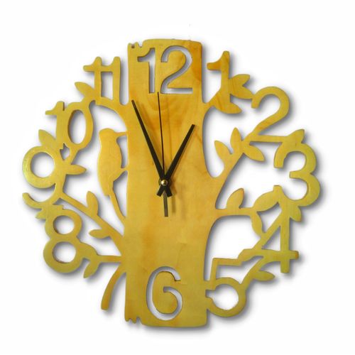 Wooden tree shape wall clock