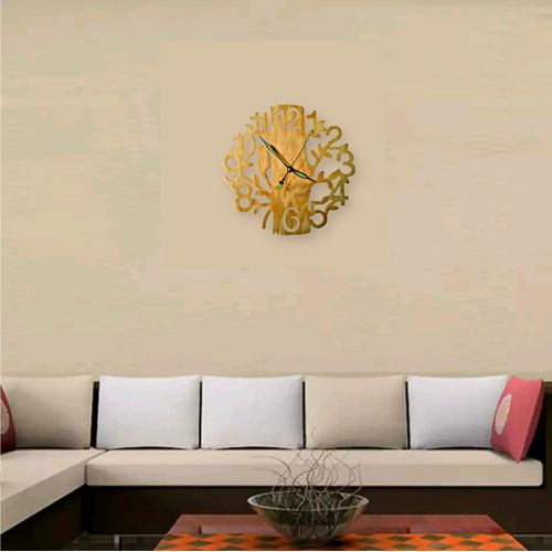 Wooden tree shape wall clock