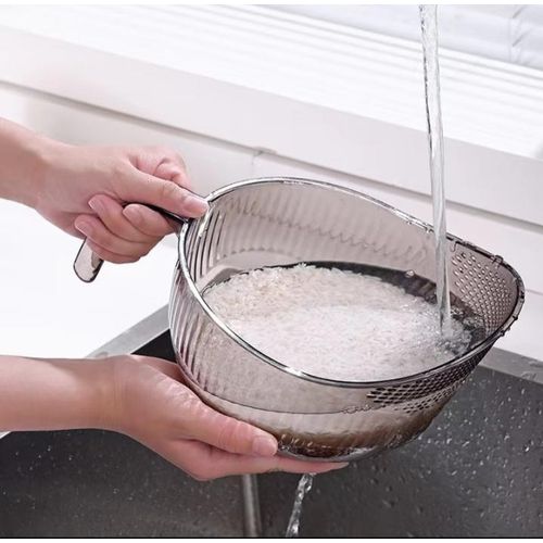 Multifunctional Acrylic Rice Washer Strainer Bowl Drain Basket For Vegetables and Fruits