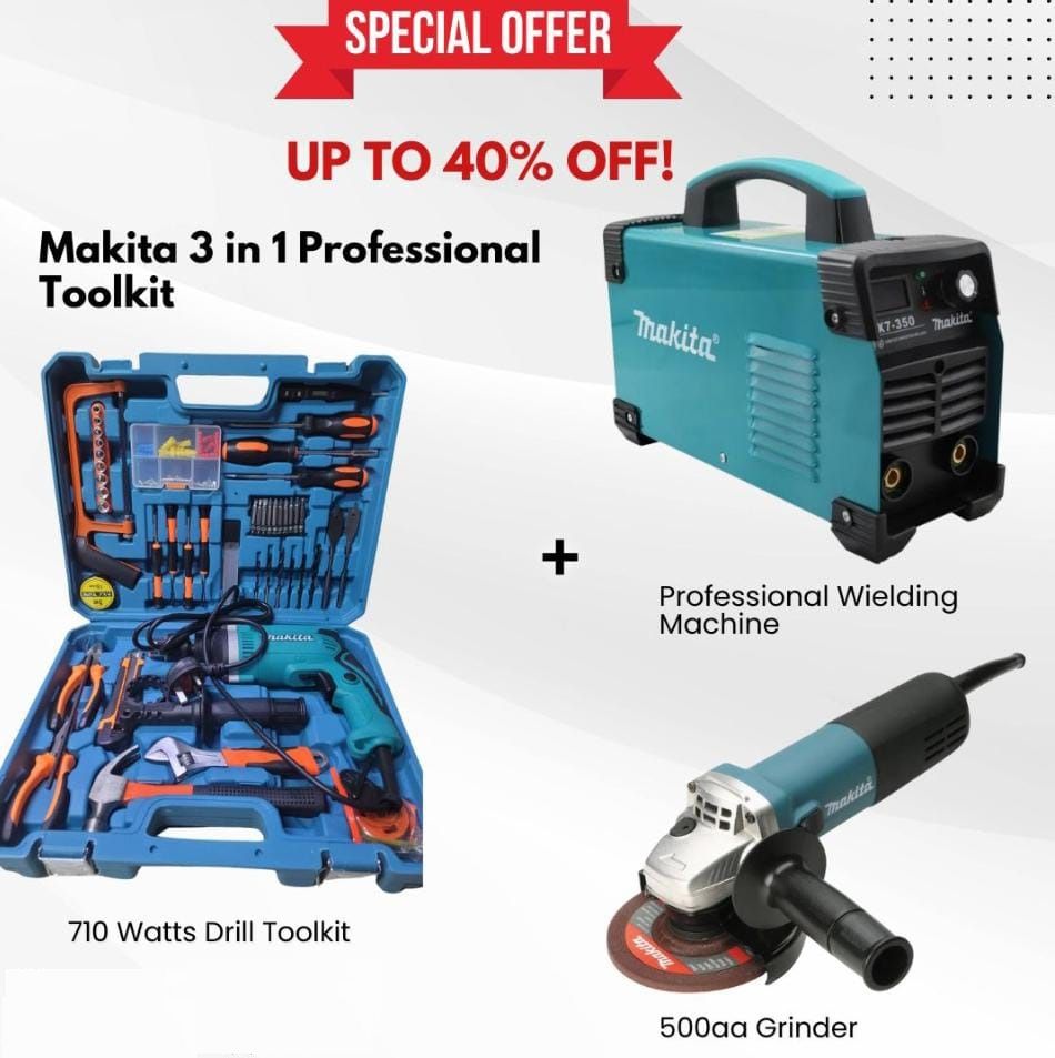 makita TRIO-COMBO SET WELDING, GRINDER AND DRILLSET