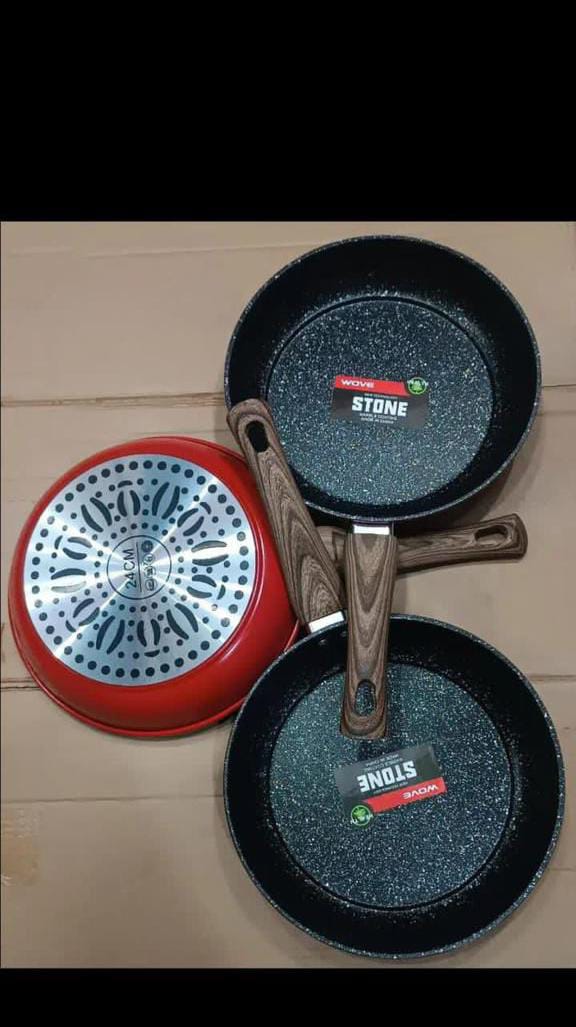 STONE HEAVY GAUGE NON STICK GRANITE FRYING PAN - A sleek  versatile pan perfect for everyday use, has a tough, PFOA-free non-stick surface inside and out, and a special hardened body .