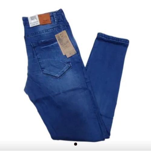 FASHION MEN'S PLAIN DENIM JEANS TROUSERS (DENIM BLUE) - Non fade quality, Powerful blue look, Both casual and official, Slim fit with comfortable fly area, Easy to style with a shirt or t-shirt .