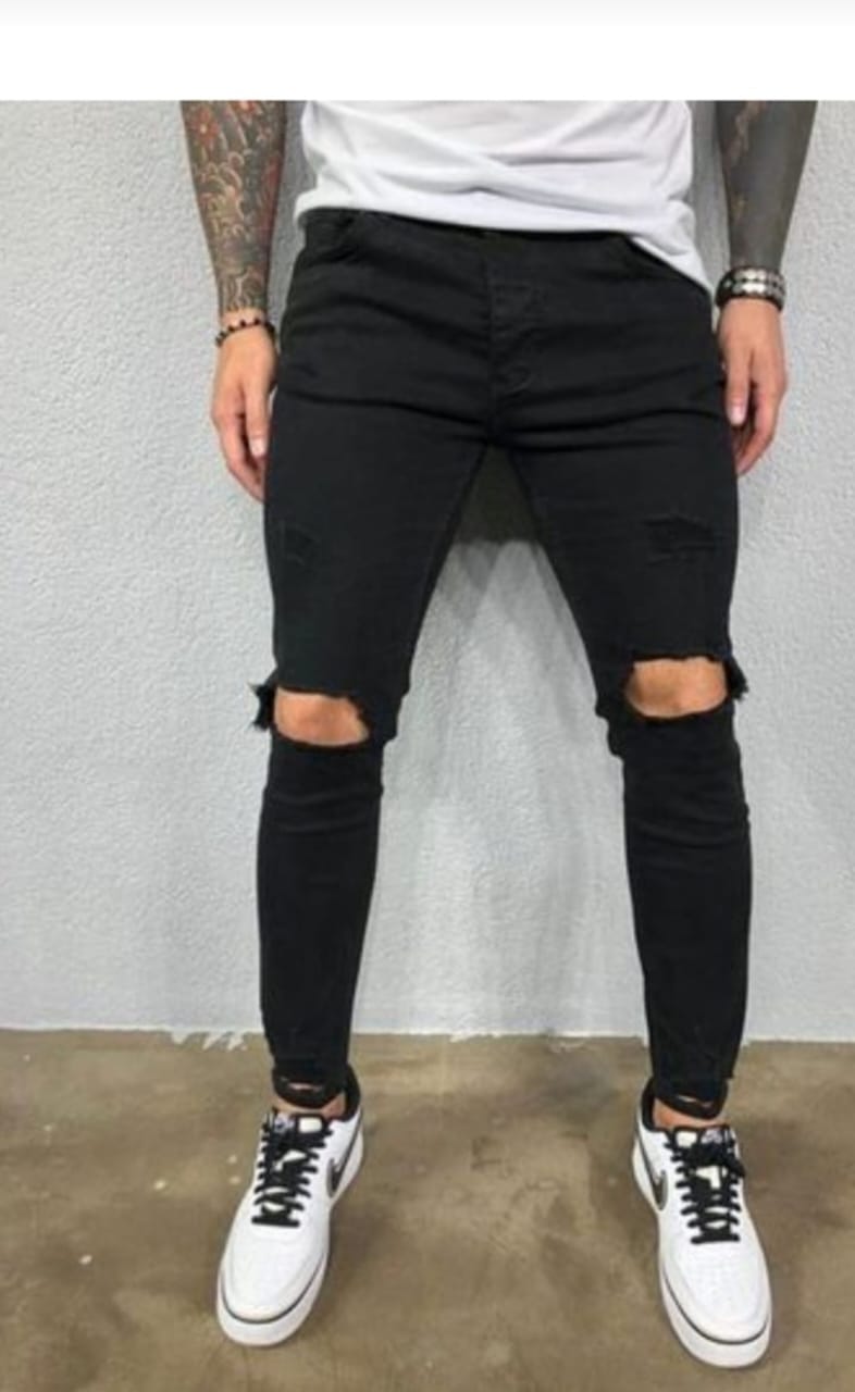 FASHION MEN'S ONE-CUT DENIM JEANS TROUSERS - Quality guaranteed, Non fade, Black, Slimfit, Denim jeans