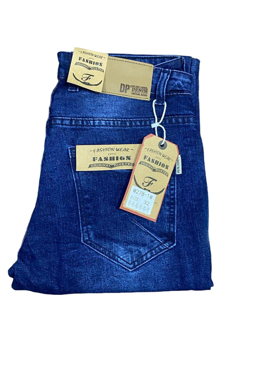 FASHION WEAR MEN'S SLIM FIT DENIM JEANS TROUSER (Navy Blue) -Zipper closure, Men Casual jeans Pants Business Wear, High Quality Stretched Twill denim Fabric .