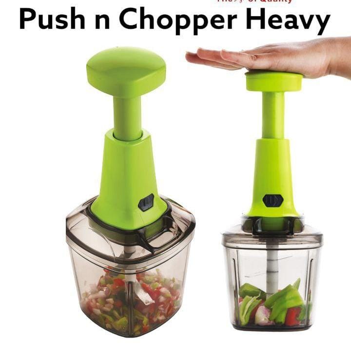 2 IN 1 HAND PRESS  FRUITS AND VEGETABLE CHOPPER -  Great for chopping, grinding and crushing like garlic, onions, tomatoes, fruits, nuts, herbs, vegetables and more, Stainless steel blades .