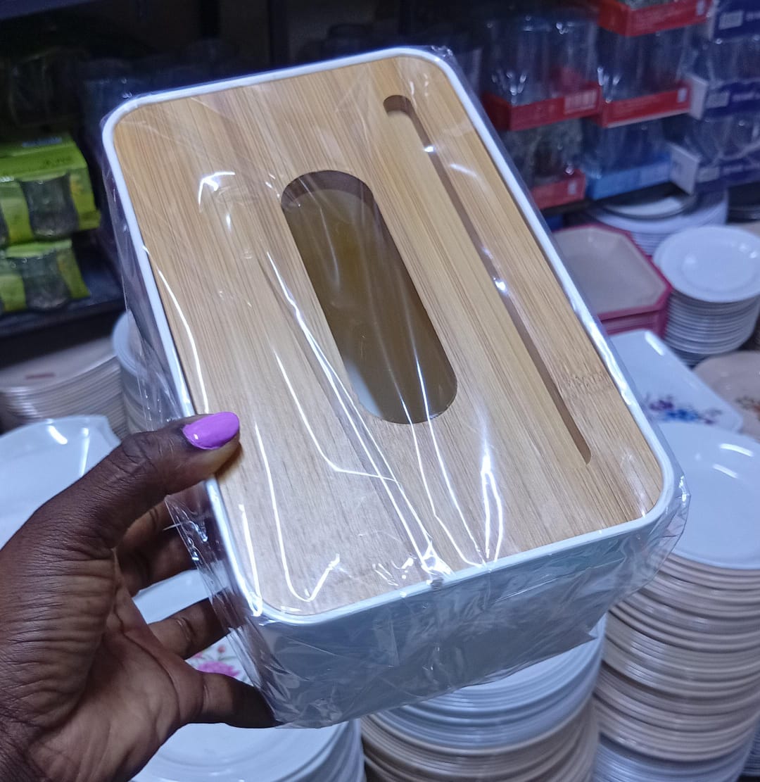 HIGH QUALITY MODERN BAMBOO SERVIETTE HOLDER -  Made of high-quality wood, cover is removable, easy to replace tissue.