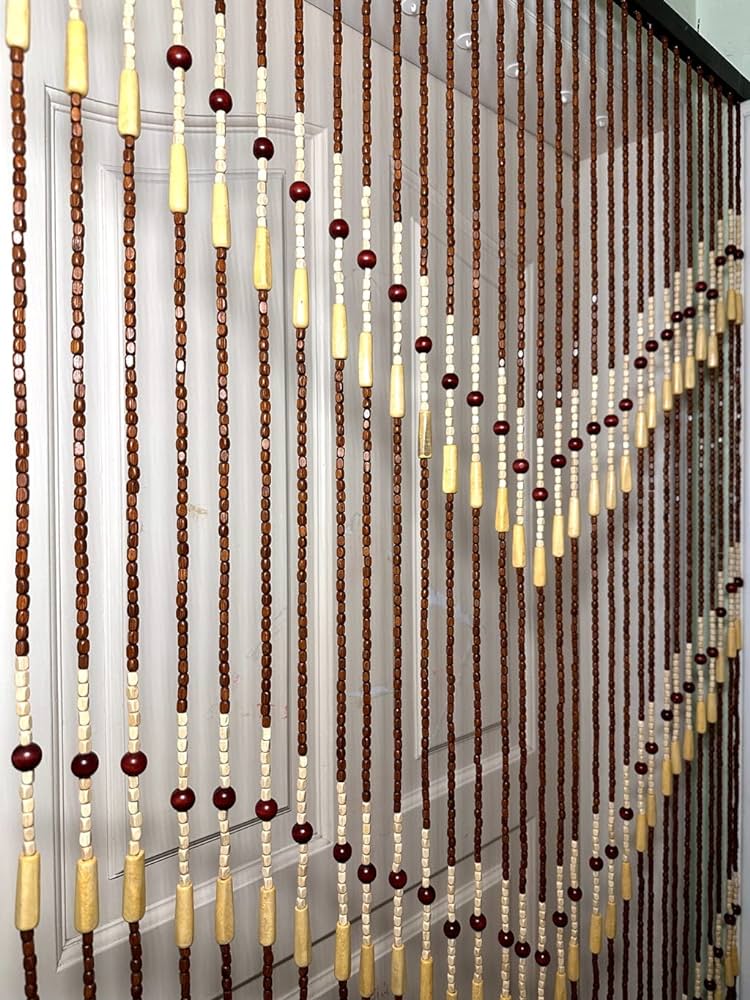 ELEGANT WOODEN BEADED CURTAIN - Ideal for open doors , salons and Kinyozis .