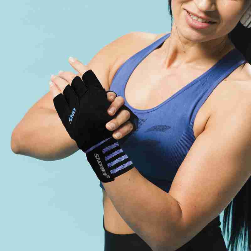 Exercise Gloves with Wrist Support and Straps - Gym Gloves for Men and Women | Weightlifting Gloves | Workout, Fitness, Crossfit, and Training Gloves, Padded, Fingerless, and Grip-Enhanced