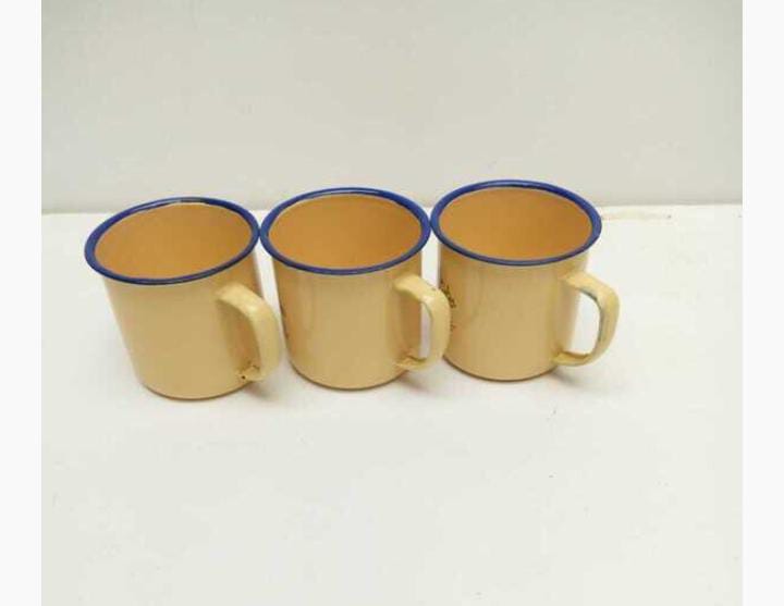12 PCS VINTAGE ENAMEL COFFEE/TEA MUGS - Cold-rolled steel, enamel-coated metal coffee cup , Stronger than ceramic .