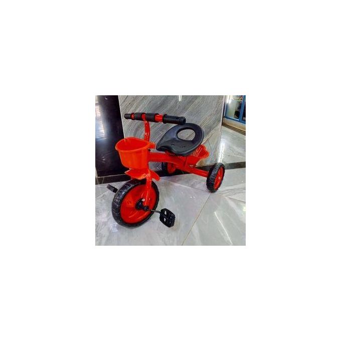 Compact Red Kids Tricycle with Front Storage Basket-Small