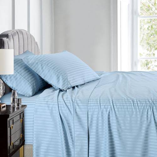 [LIMITED OFFER] High quality cotton stripped 6*6 modern bedsheets. 4pcs set [ 2bedsheets and 2 pillowcases]