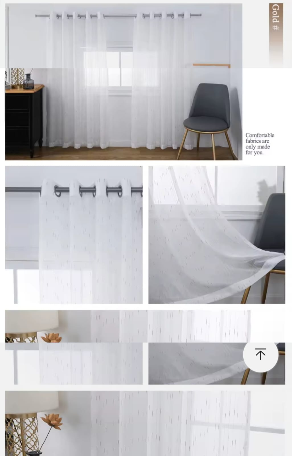 LIMITED OFFER! New arrival quality heavy sheer curtain,white with gold or silver lines