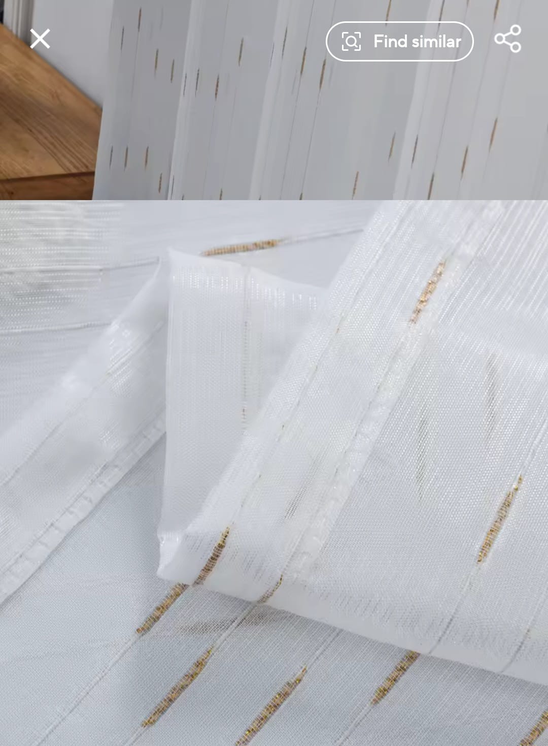 LIMITED OFFER! New arrival quality heavy sheer curtain,white with gold or silver lines