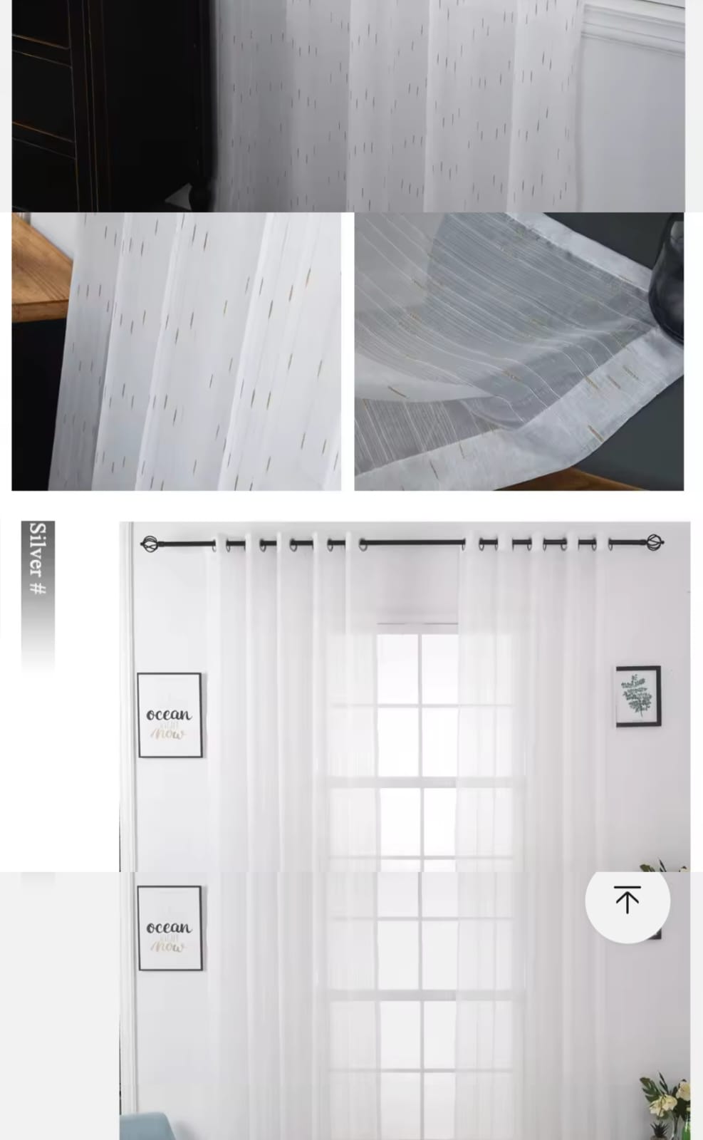 LIMITED OFFER! New arrival quality heavy sheer curtain,white with gold or silver lines