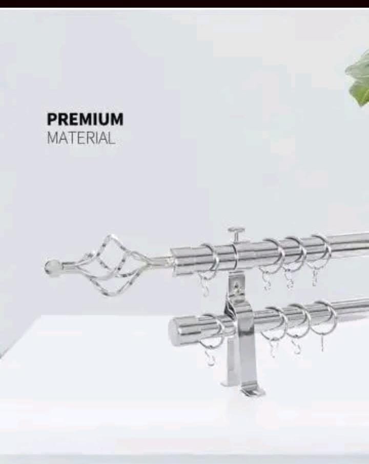 FLASH SALE! Heavy double adjustable curtain rod with brackets