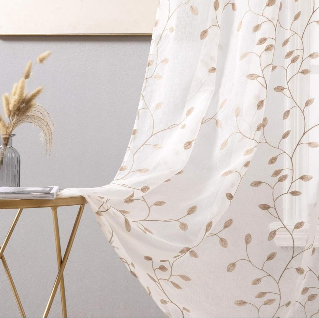 LIMITED! Heavy flowered sheer curtain