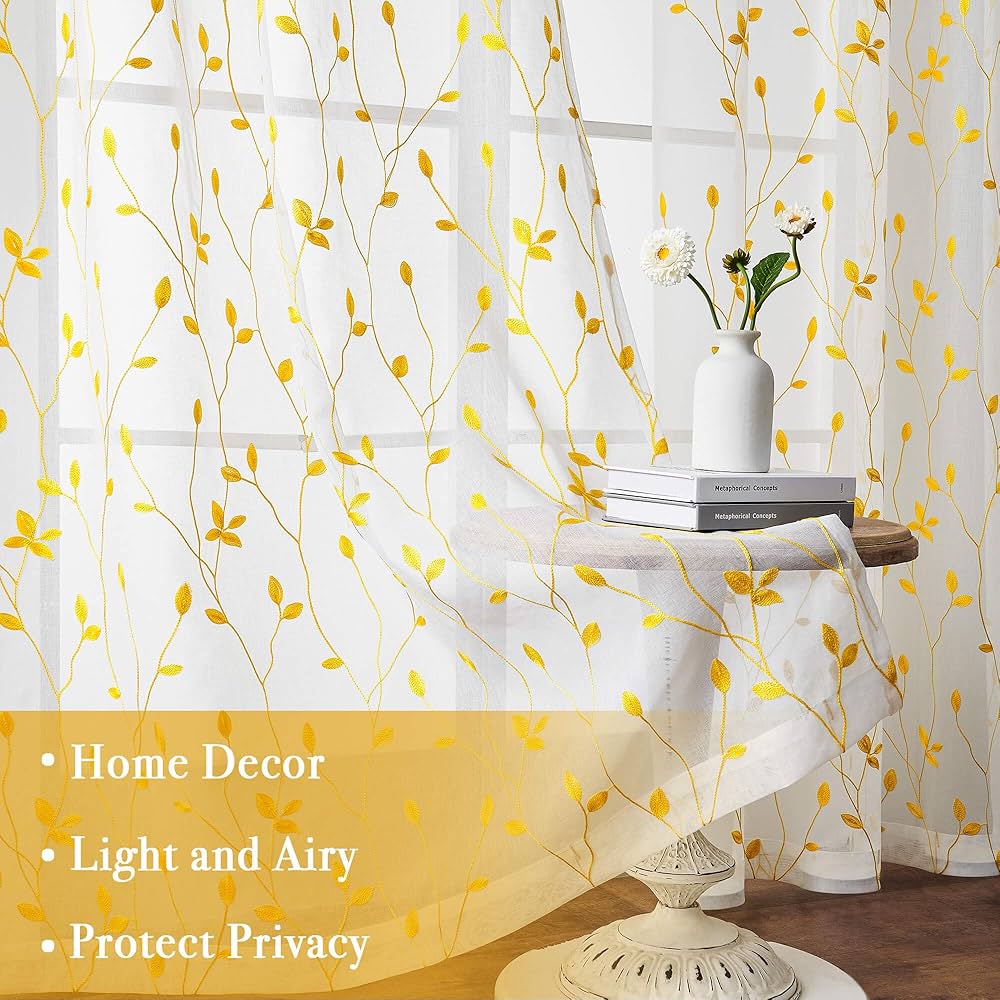 LIMITED! Heavy flowered sheer curtain