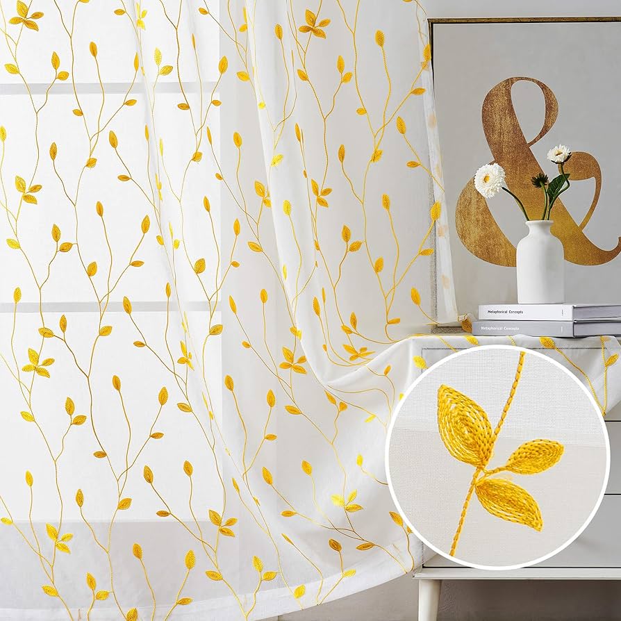 LIMITED! Heavy flowered sheer curtain