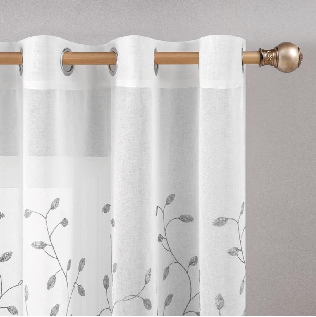 LIMITED! Heavy flowered sheer curtain