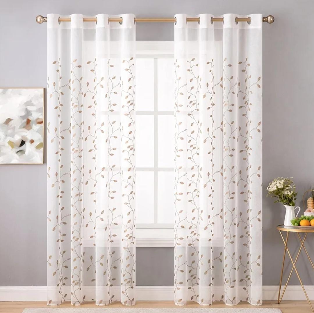 LIMITED! Heavy flowered sheer curtain