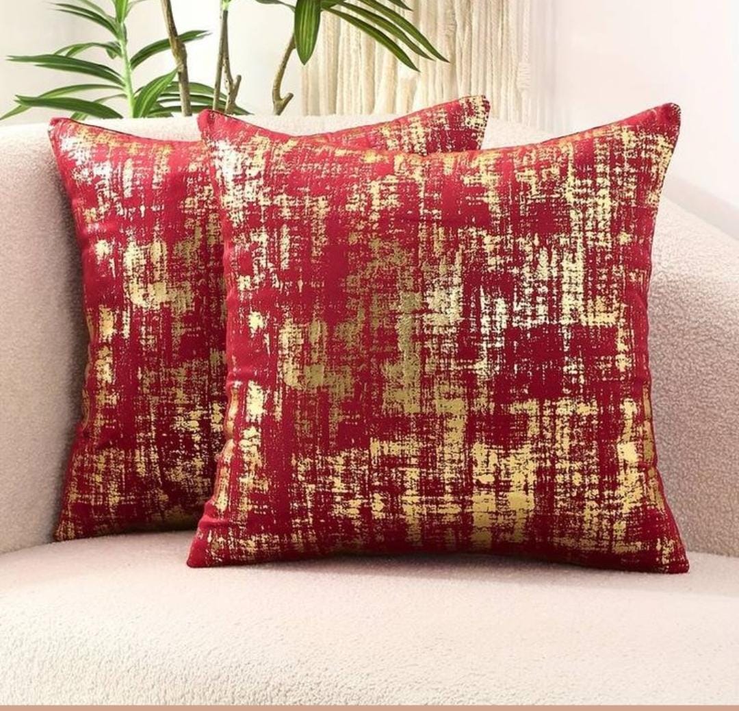Luxury Gold Foil Throw Pillow Covers 2pcs– Modern Abstract Marble Cushion Covers for Sofa, Bed & Living Room (Set of 2) available in different colors