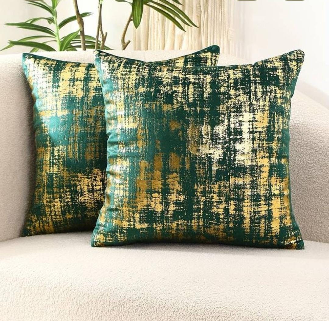 Luxury Gold Foil Throw Pillow Covers 2pcs– Modern Abstract Marble Cushion Covers for Sofa, Bed & Living Room (Set of 2) available in different colors