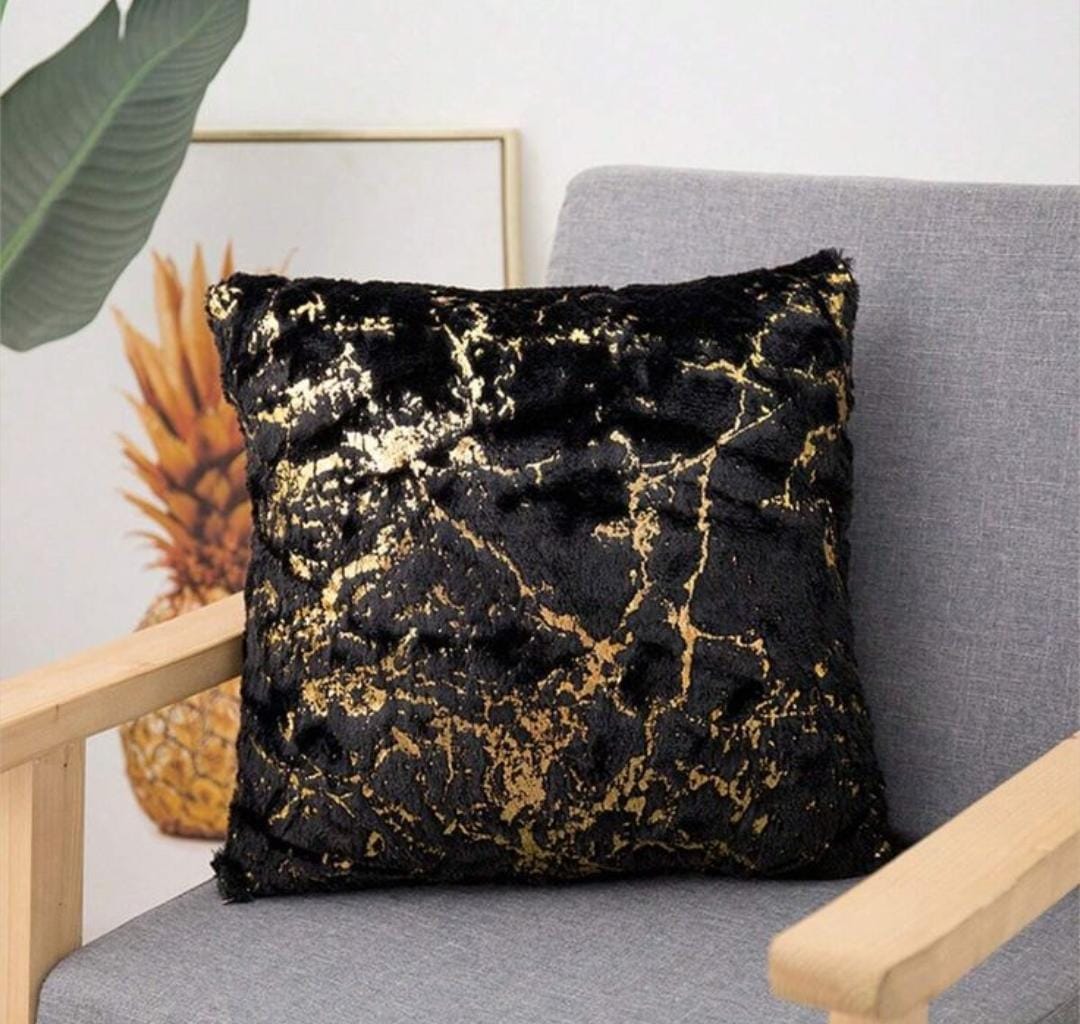 Luxury Gold Foil Throw Pillow Covers 2pcs– Modern Abstract Marble Cushion Covers for Sofa, Bed & Living Room (Set of 2) available in different colors