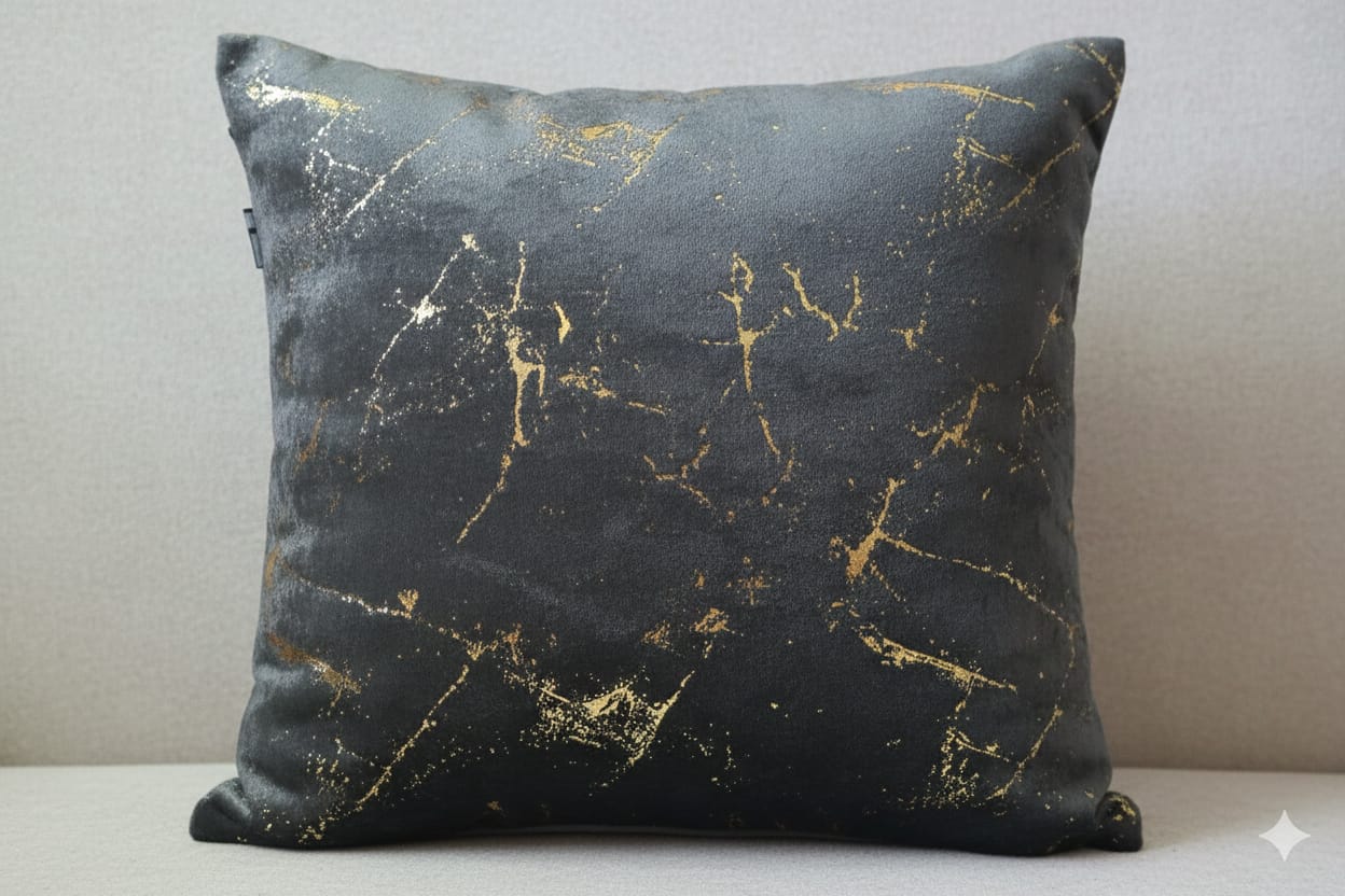 Luxury Gold Foil Throw Pillow Covers 2pcs– Modern Abstract Marble Cushion Covers for Sofa, Bed & Living Room (Set of 2) available in different colors