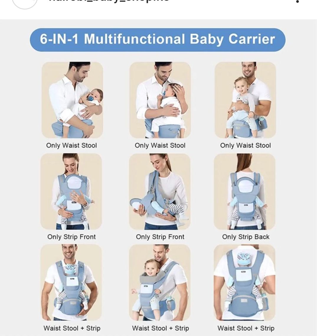 3-in-1 Hip Seat Baby Carrier – Ergonomic with Sliding Pouch, Reinforced Head Support & Adjustable Height – Comfortable for Baby & Parent – Best for 0–36 Months