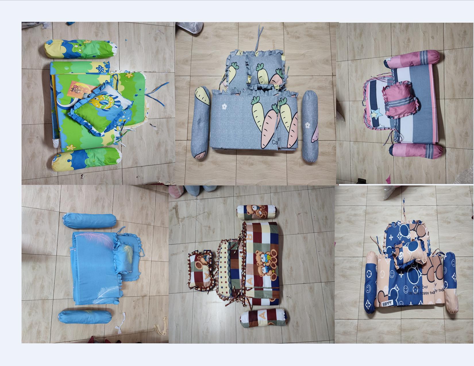 Baby cot bumpers  2x4 (for 2x4 & 2½x5 baby cot) All round side bumper,2pcs sausage pillows ,1 pc micro pillow)