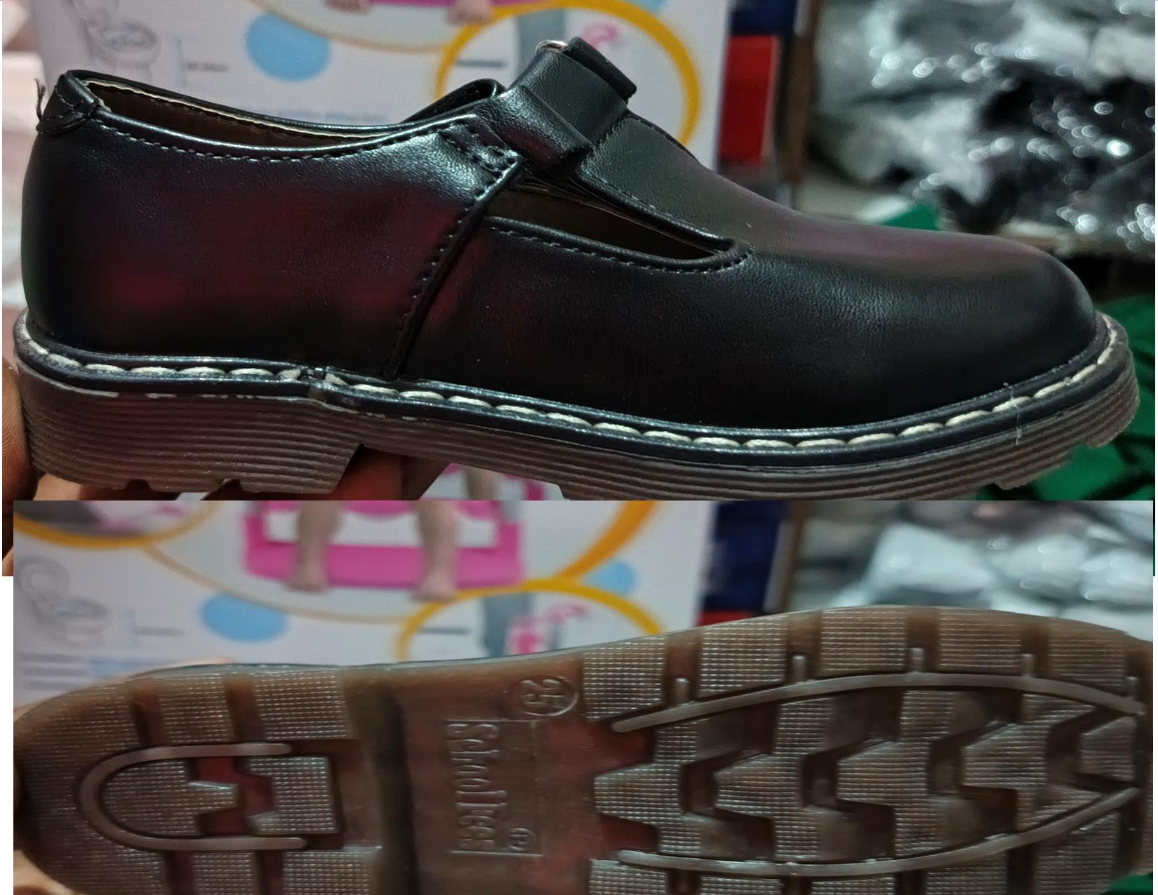 OFFER! OFFER! Girls Leather Shoes Solid Black Kid school Shoes Spring Autumn Baby Casual School Shoes Children Shoes (SMALL FITTING)