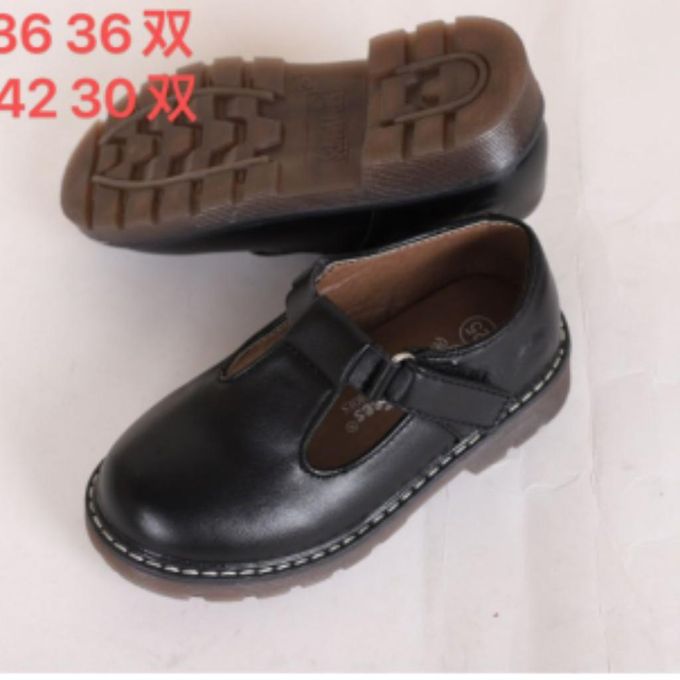 OFFER! OFFER! Girls Leather Shoes Solid Black Kid school Shoes Spring Autumn Baby Casual School Shoes Children Shoes (SMALL FITTING)