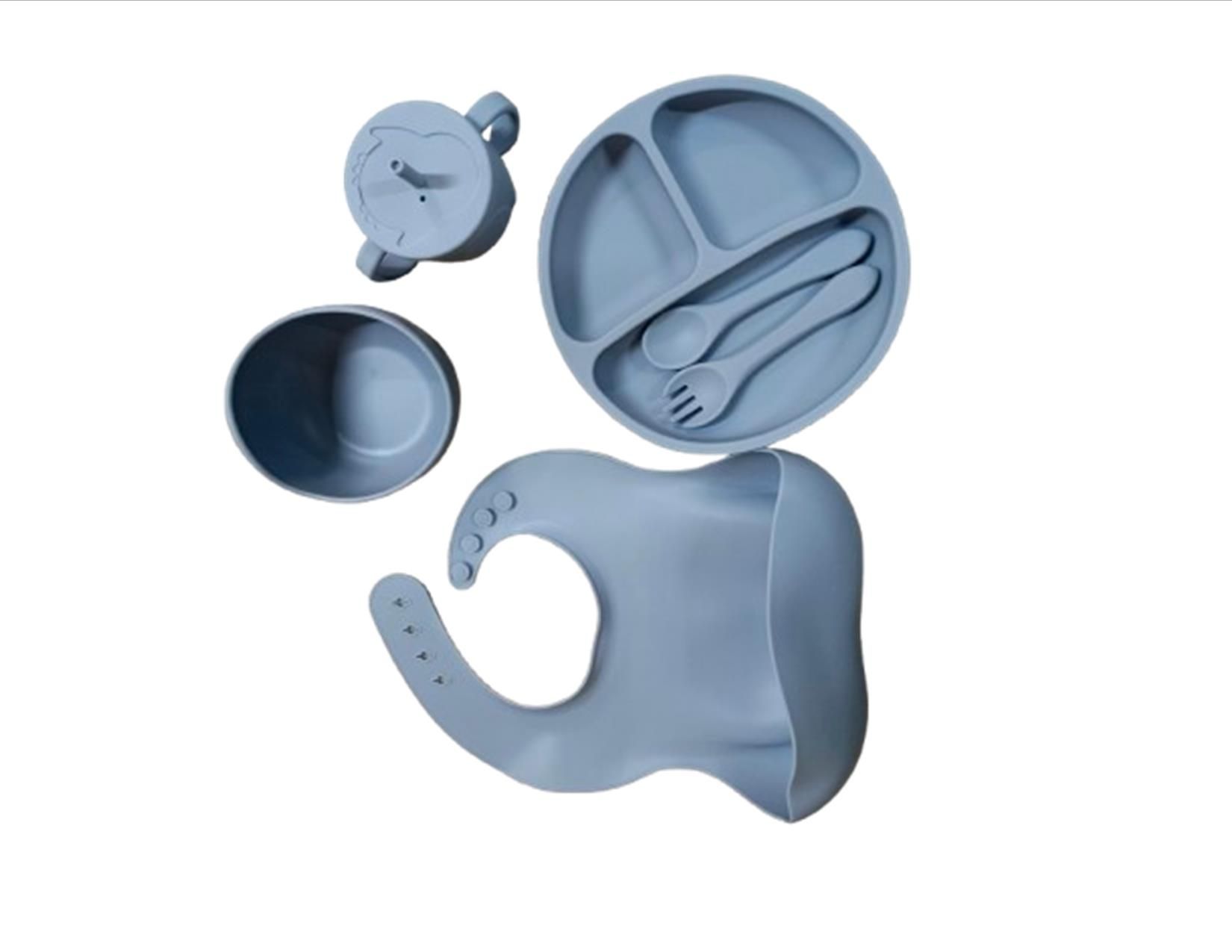Silicone Baby Feeding/ Weaning Set 7 Items/ Solid Feeding Set suitable for weaning from age 6 months and above