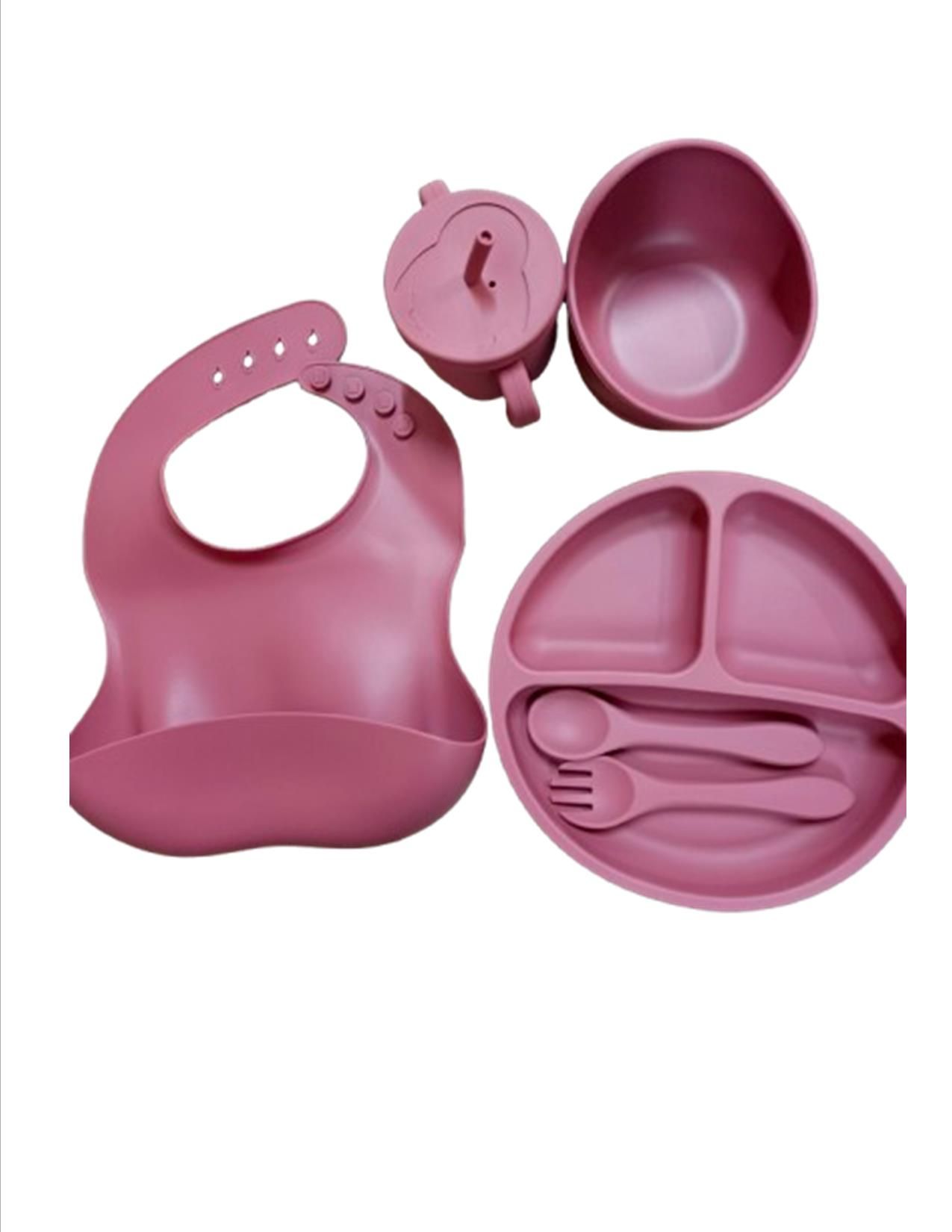 Silicone Baby Feeding/ Weaning Set 7 Items/ Solid Feeding Set suitable for weaning from age 6 months and above