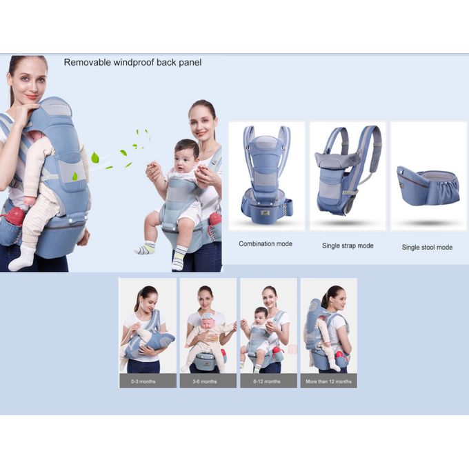 3-in-1 Hip Seat Baby Carrier – Ergonomic with Sliding Pouch, Reinforced Head Support & Adjustable Height – Comfortable for Baby & Parent – Best for 0–36 Months