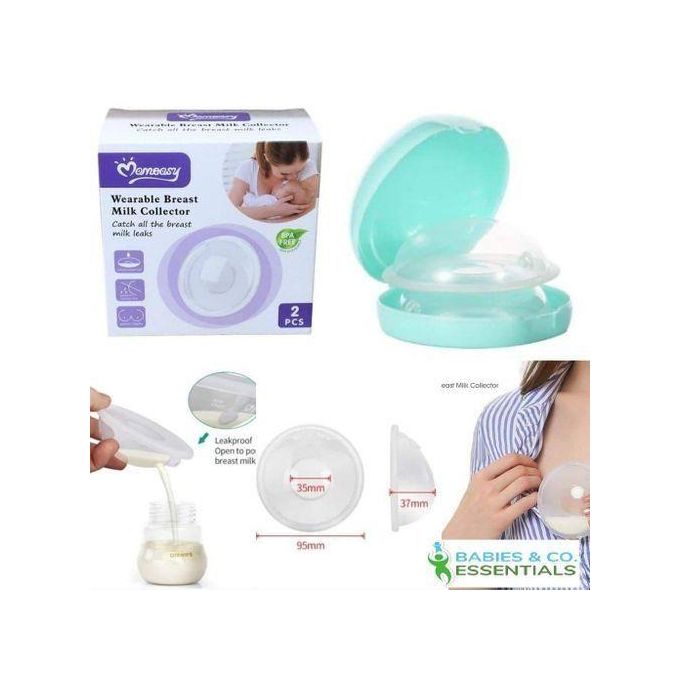 Momeasy Reusable BPA-free Wearable Milk Collector (2 Pcs)