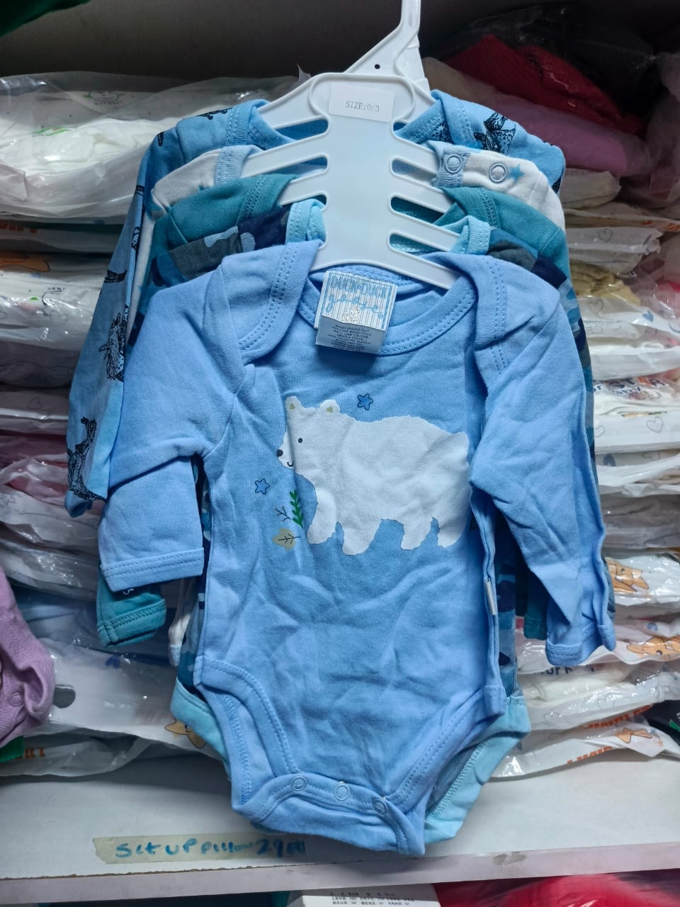 5PCs Cotton Baby Onesies/Bodysuits Assorted Cartoon Theme and Decorations Mixed Color LONG SLEEVE